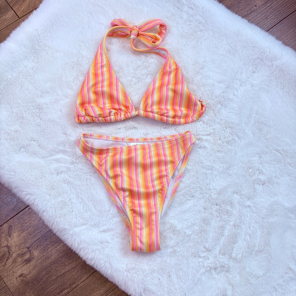 Wild Fable Orange and Pink Bikini Set